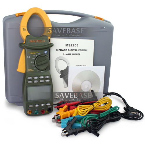 MS2203 3Phase Digital Power Factor Correction Clamp Meter Tester RS232